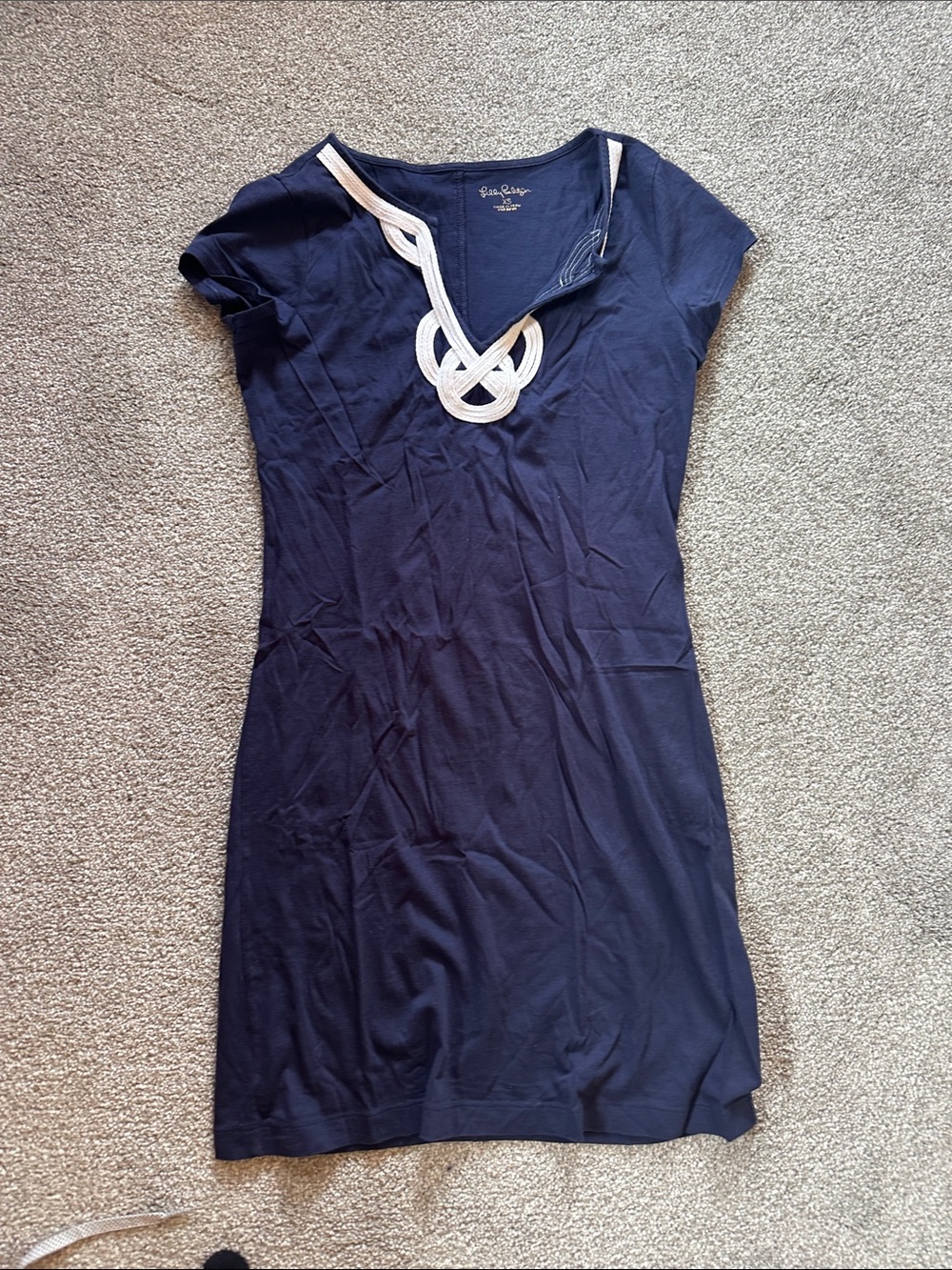 Lilly Pulitzer Navy Mini Dress with White Trim XS